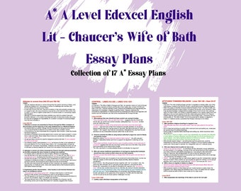 A* A Level English Lit Edexcel - Poetry Chaucer Wife of Bath Essay Plans