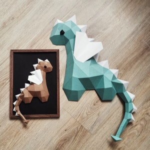 DIY 3D Dragon Papercraft Template - Printable Cut Files for Silhouette and Cricut