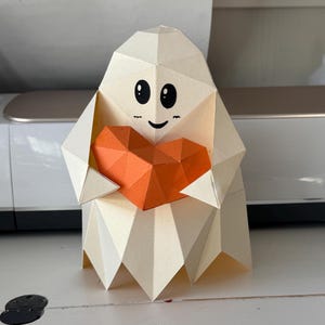 Cute 3D Ghost Halloween Papercraft – Digital Download (PDF & SVG)