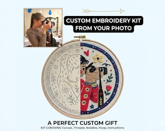 Kit de bordado personalizado a partir de una foto, conjunto de bordado personalizado ideal para principiantes.