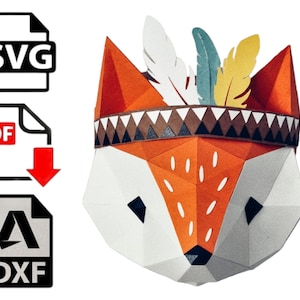 Digital Papercraft Fox SVG File - Instant Download for Paper Lovers