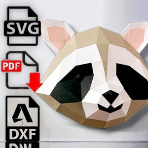 DIY Papercraft Raccoon Template - Printable PDF & SVG Files Included