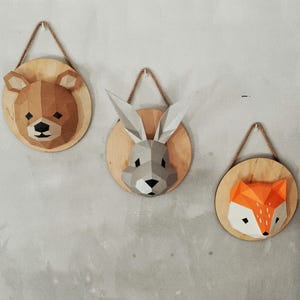 DIY ペーパークラフト動物キット - 印刷可能な PDF および SVG テンプレートが含まれています