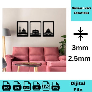 Kaaba Wall Decor, Ramadan Decoratie, Moslim Masjid Al Aqsa, Islamitische Muurkunst - Laser Cut Files - SVG+DXF+PDF+Ai+Eps+Png Instant Download