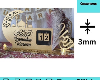 Ramadan Calendar Stand, Laser Cut Files (SVG+DXF+PDF+Ai+Eps+Png)