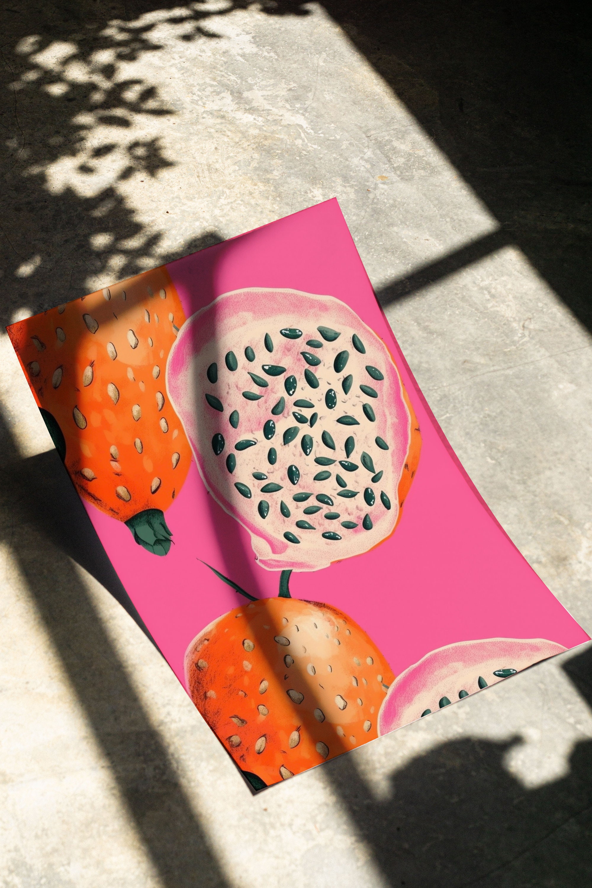 Strawberry Dragon Fruit Summer Seamless Pattern, DIGITAL Download ...
