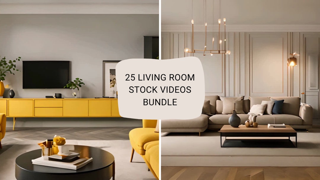 25 Living Room Videos Bundle, Modern Interior Design, Stock Footage ...