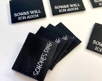 Weblabel schwarz/weiß beidseitig (verschieden)