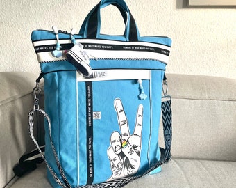 Elsbag, Rucksack Canvas babyblau