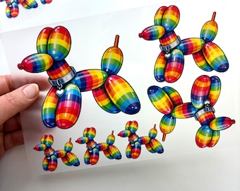 Bügelbilder Set *Ballonhund bunt gestreift*