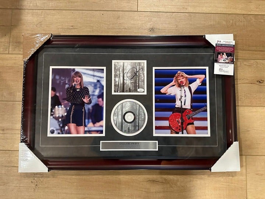 Taylor Swift Signed Autographed Folklore CD Photo Collage Framed