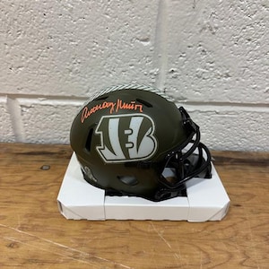 Anthony Munoz ha firmato il casco mini Beckett dei Cincinnati Bengals STS autografato