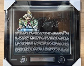 Jason Kelce signed autographed SBLII Parade Speech 16x20 Photo Framed PSA