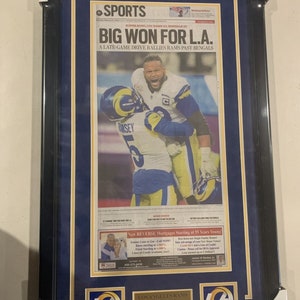 Los Angeles Rams Super Bowl LVI Orange County Register original newspaper framed