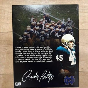 Rudy Ruettiger signed autographed Notre Dame Fighting Irish 11x14 Photo Beckett