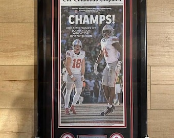 Ohio State University Buckeyes 2024 CFP Champions Framed Newspaper Cover