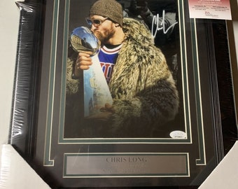 Chris Long Autograph Signed Eagles Super Bowl Parade 8x10 Framed JSA