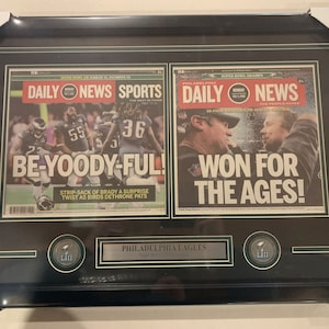 Philadelphia Eagles Super Bowl LII Daily News Original newspaper framed