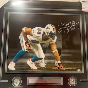 Jason Taylor autograph signed Miami Dolphins HOF 17 16x20 Spotlight photo framed PSA/DNA