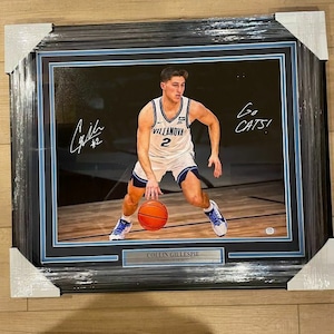 Collin Gillespie autographed inscribed &quot;Go Cats!&quot; Villanova Wildcats 2016 NCAA Champion 16x20 framed photo PSA/DNA