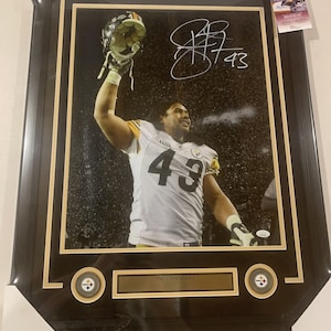 Troy Polamalu autograph signed Pittsburgh Steelers 16x20 photo signed photo framed JSA