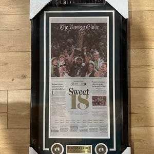 Boston Celtics 2024 NBA Finals Meister Zeitung eingerahmt The Boston Globe BRAUN