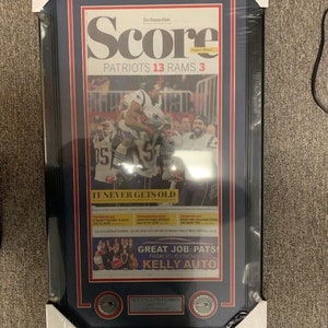 New England Patriots Super Bowl LIII Champion The Boston Globe Original Newspaper Framed