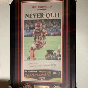 Chiefs Kansas City Star Super Bowl LIV Champions Original Newspaper Framed