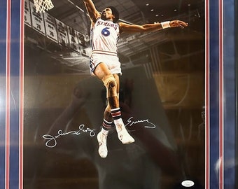 Julius "Dr. J" Erving signed autographed 76ers 16x20 photo framed JSA