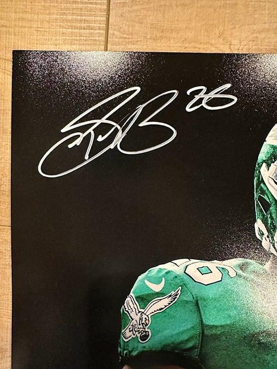 Photo Dédicacée Signée Saquon Barkley - Philadelphia Eagles - 8x10 Pouces - Certificat D'authenticité
