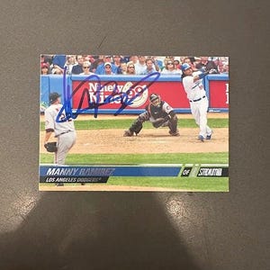 Manny Ramirez signed autographed 2008 Topps Stadium Club #82 Beckett Witness