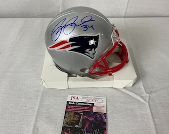 Rex Burkhead autógrafo firmado New England Patriots mini casco JSA