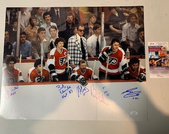 Bobby Clarke Barber Leach Kelly Watson Autograph signed Philadelphia Flyers 16x20 Photo JSA