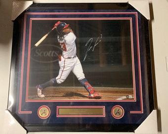 Ronald Acuna Autograph Signed Atlanta Braves 16x20 Spotlight Photo Framed Beckett