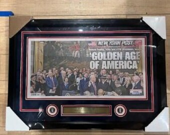 Donald Trump New York Post Inauguration Newspaper Frontpage Framed