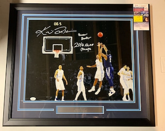 Kris Jenkins Autograph Signed Villanova Wildcats Inscribed "Buzzer Beater 16 Champs" 16x20 Framed JSA