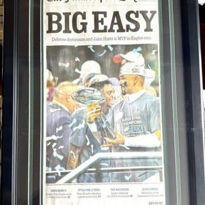 Philadelphia Eagles Super Bowl LIX &#39;Big Easy&#39; Zeitungs-Cover mit Rahmen