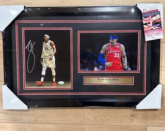 Tobias Harris signed autographed Philadelphia 76ers 8x10 photo collage framed JSA