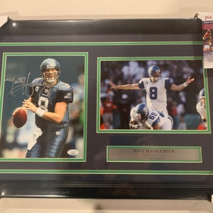 Matt Hasselbeck autograph signed Seattle Seahawks 8x10 photo collage framed JSA