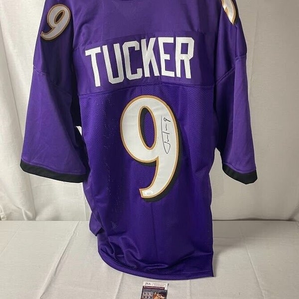 Justin Tucker firmó una camiseta personalizada autografiada de los Baltimore Ravens JSA