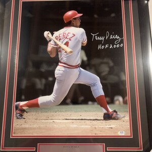 Tony Perez autograph signed Cincinnati Reds Inscribed HOF 2000 16x20 photo framed PSA/DNA