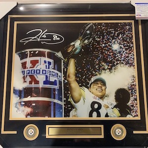 Hines Ward autograph signed Pittsburgh Steelers 16x20 Super Bowl XL Trophy photo framed PSA/DNA