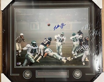 Randall Cunningham autograph signed Philadelphia Eagles Fog Bowl 16x20 photo framed Beckett