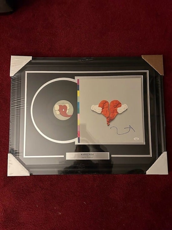 Kanye West Signed Autographed 808s and Heartbreaks Vinyl Framed