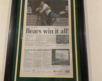 Baylor Bears 2021 National Champs Waco Tribune-Herald newspaper framed