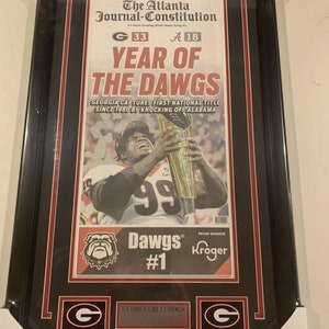 Georgia Bulldogs National Champs Atlanta Journal Constitution newspaper Framed
