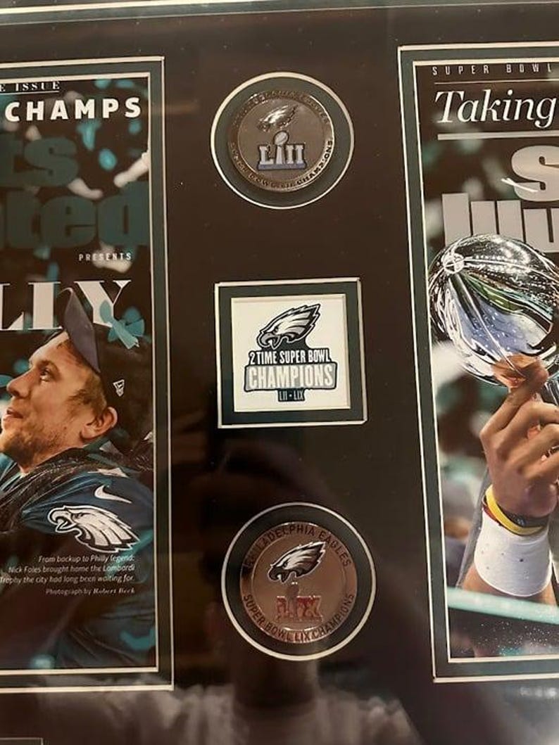 Philadelphia Eagles Super Bowl LIX & LII MVP Framed Commemorative Photo ...