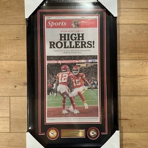 Kansas City Chiefs Super Bowl LVIII Kansas City Star Newspaper Framed Sports Sec