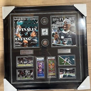 Philadelphia Eagles Super Bowl LIX & LII MVP Framed Commemorative Photo Collage