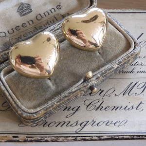 Splendidi orecchini HEART vintage degli anni ’80 placcati oro 18k